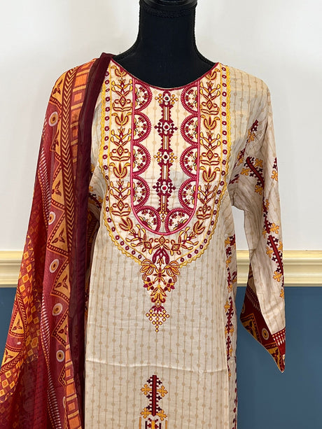 Pakistani Stitched Embroidered lawn Salwar kameez ready to ship