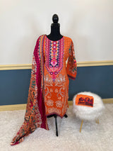 Pakistani Stitched Embroidered lawn Salwar kameez ready to ship