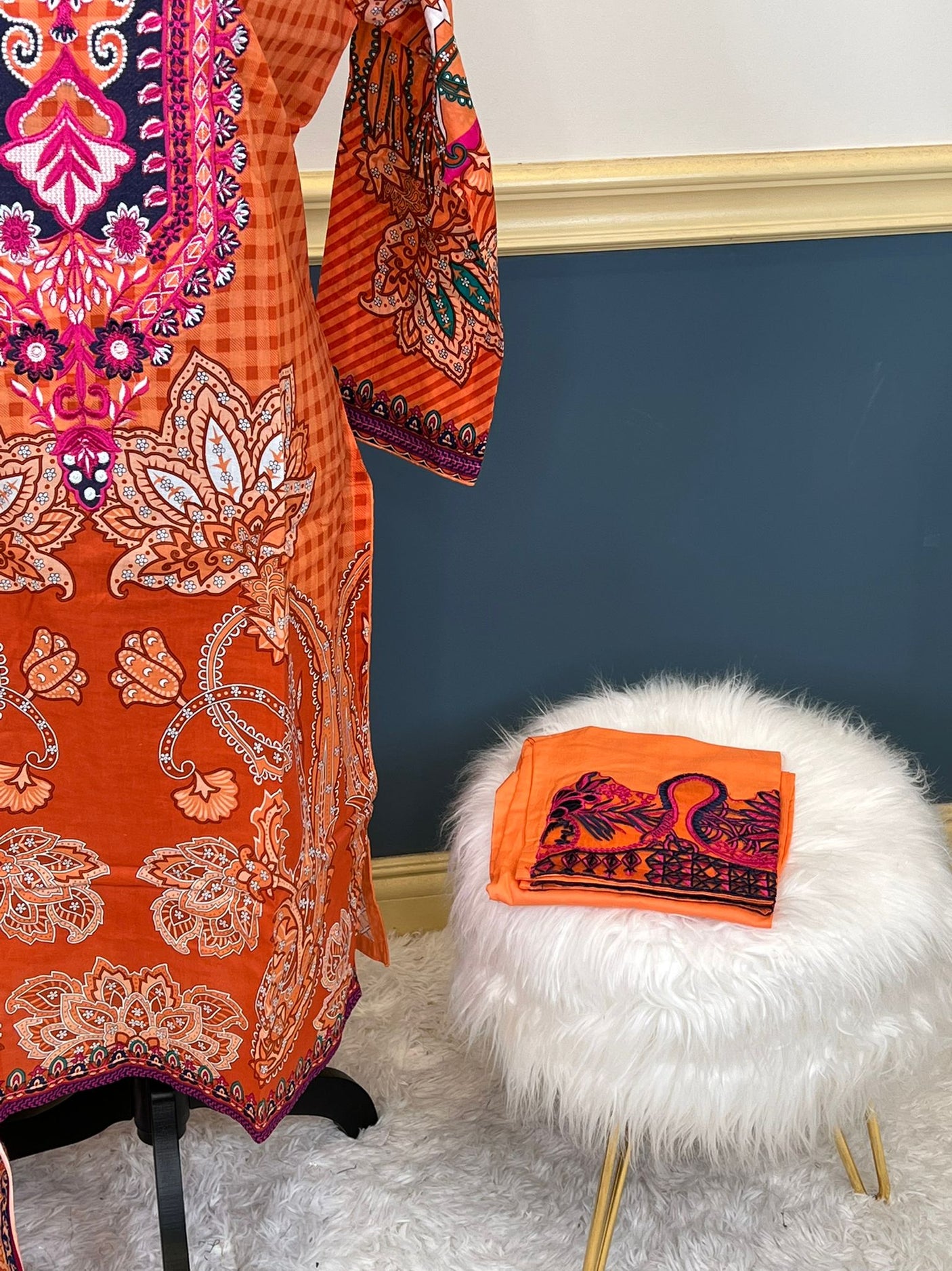 Pakistani Stitched Embroidered lawn Salwar kameez ready to ship