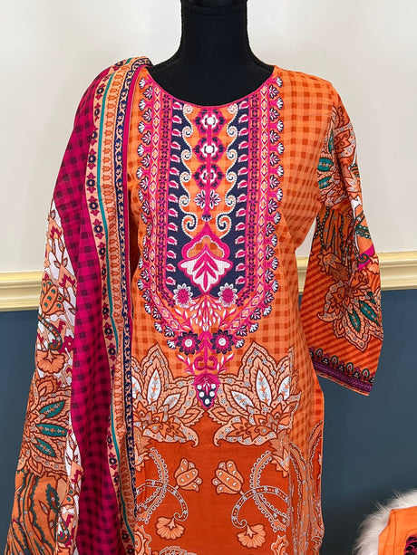 Pakistani Stitched Embroidered lawn Salwar kameez ready to ship