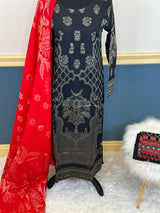 Pakistani Stitched Embroidered lawn Salwar kameez ready to ship