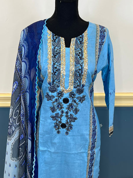 Pakistani Stitched Embroidered lawn Salwar kameez ready to ship