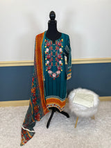 Pakistani Stitched Embroidered lawn Salwar kameez ready to ship