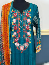 Pakistani Stitched Embroidered lawn Salwar kameez ready to ship