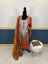 Pakistani Stitched Embroidered lawn Salwar kameez ready to ship