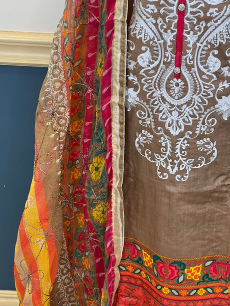 Pakistani Stitched Embroidered lawn Salwar kameez ready to ship