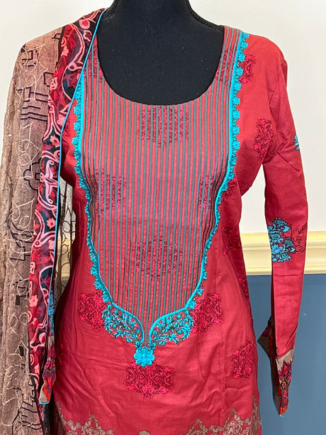 Pakistani Stitched Embroidered lawn Salwar kameez ready to ship