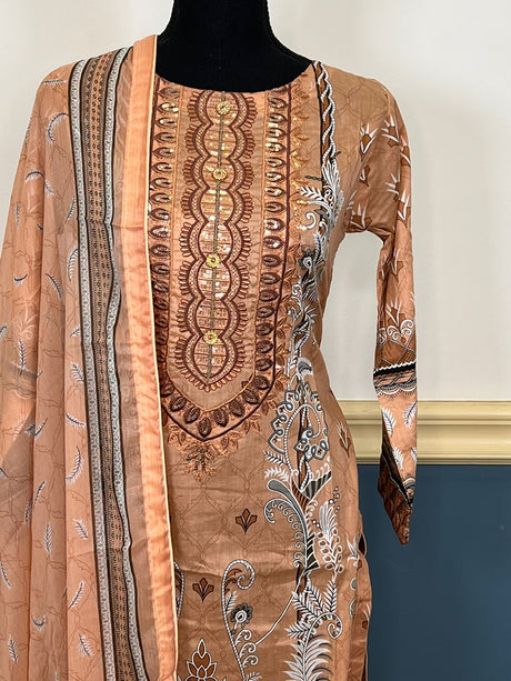 Pakistani Stitched Embroidered lawn Salwar kameez ready to ship