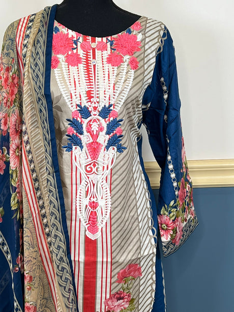 Pakistani Stitched Embroidered lawn Salwar kameez ready to ship