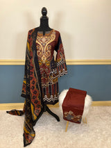 Pakistani Stitched Embroidered lawn Salwar kameez ready to ship