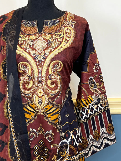 Pakistani Stitched Embroidered lawn Salwar kameez ready to ship