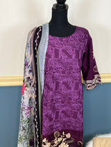 Indian Cotton Stitched Embroidery Suit Ready To Ship