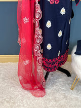 Indian Cotton Stitched Embroidery Suit Ready To Ship