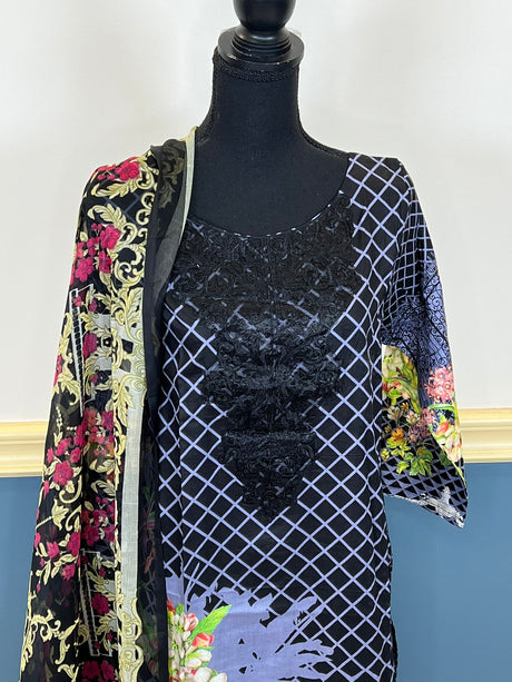 Indian Cotton Stitched Embroidery Suit Ready To Ship