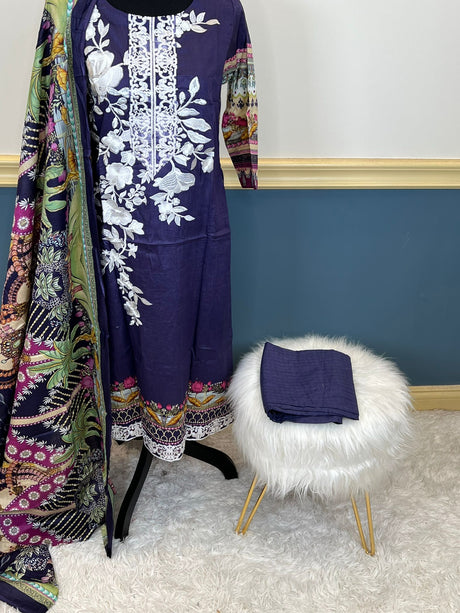 Indian Cotton Stitched Embroidery Suit Ready To Ship