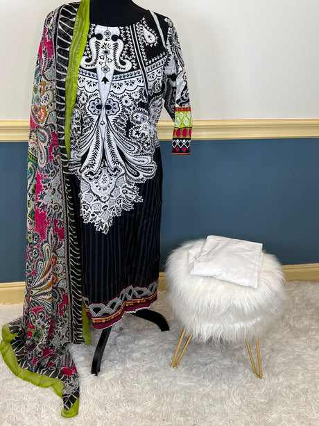 Indian Cotton Stitched Embroidery Suit Ready To Ship