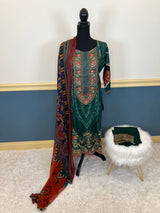 Indian Cotton Stitched Embroidery Suit Ready To Ship