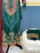 Indian Cotton Stitched Embroidery Suit Ready To Ship