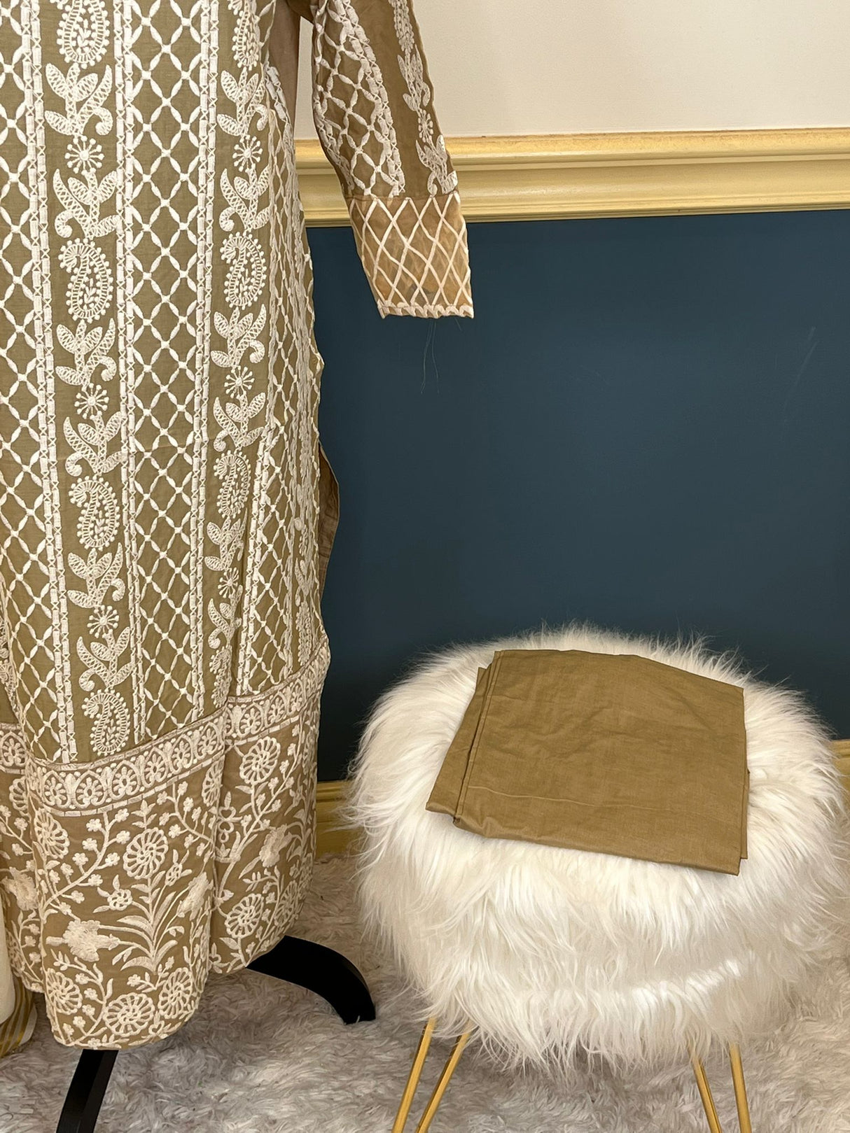 Indian Cotton Stitched Embroidery Suit Ready To Ship