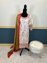 Indian Cotton Stitched Embroidery Suit Ready To Ship