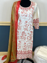 Indian Cotton Stitched Embroidery Suit Ready To Ship