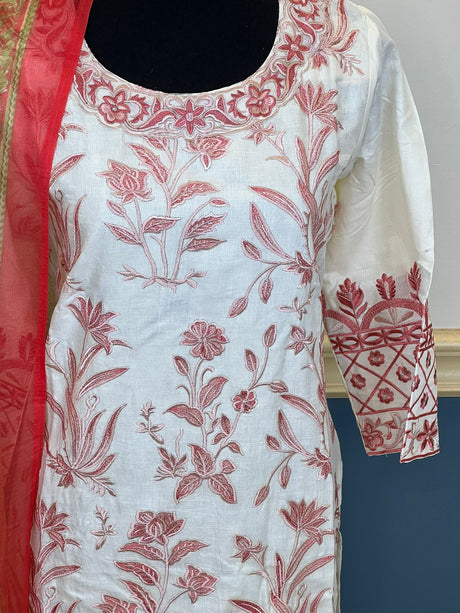 Indian Cotton Stitched Embroidery Suit Ready To Ship