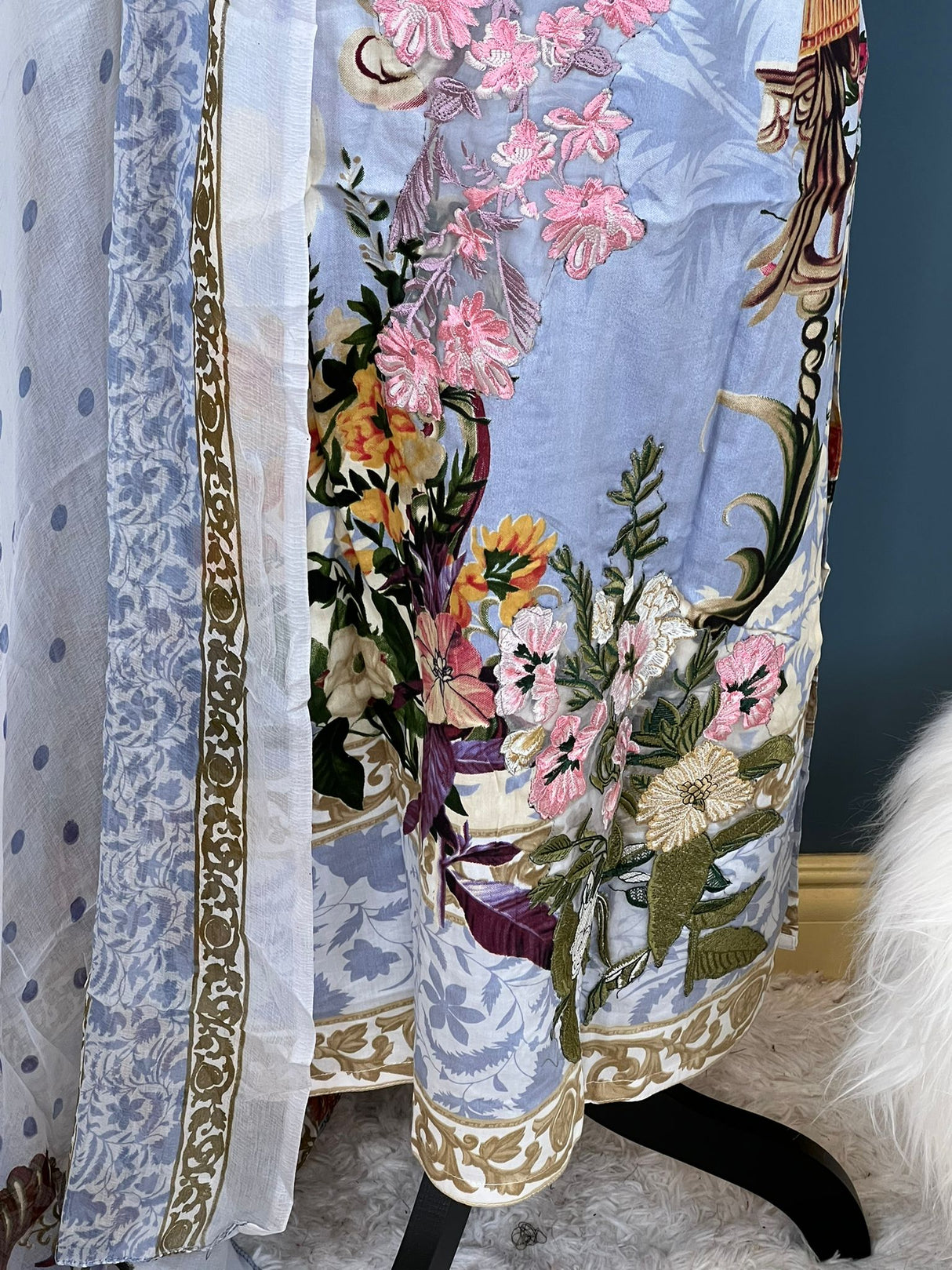 Indian Cotton Stitched Embroidery Suit Ready To Ship