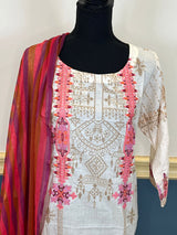 Indian Cotton Stitched Embroidery Suit Ready To Ship