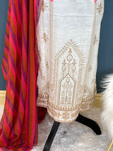Indian Cotton Stitched Embroidery Suit Ready To Ship