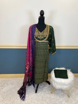 Indian Cotton Stitched Embroidery Suit Ready To Ship
