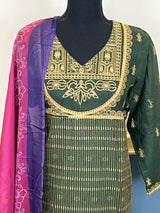 Indian Cotton Stitched Embroidery Suit Ready To Ship