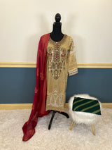 Indian Cotton Stitched Embroidery Suit Ready To Ship