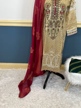 Indian Cotton Stitched Embroidery Suit Ready To Ship