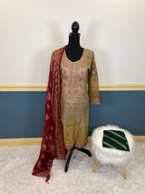 Indian Cotton Stitched Embroidery Suit Ready To Ship