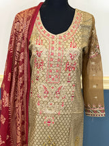 Indian Cotton Stitched Embroidery Suit Ready To Ship