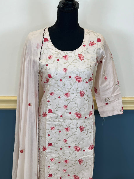 Indian Cotton Stitched Embroidery Suit Ready To Ship