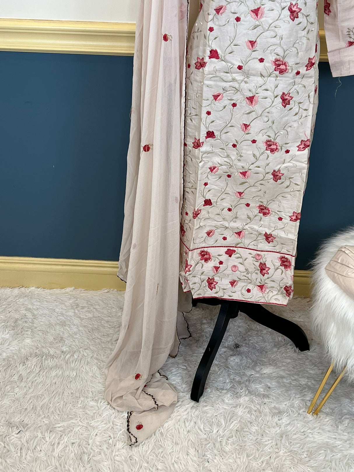 Indian Cotton Stitched Embroidery Suit Ready To Ship