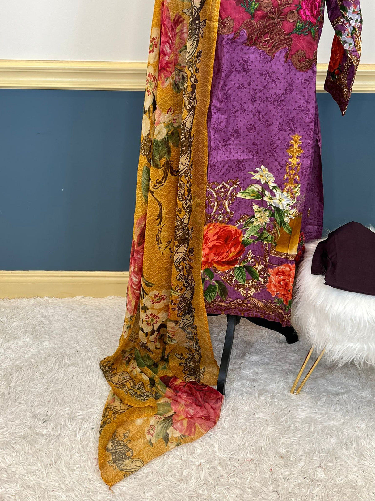 Indian Cotton Stitched Embroidery Suit Ready To Ship