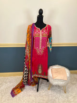 Indian Cotton Stitched Embroidery Suit Ready To Ship