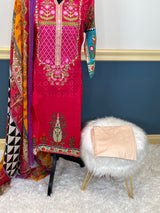 Indian Cotton Stitched Embroidery Suit Ready To Ship