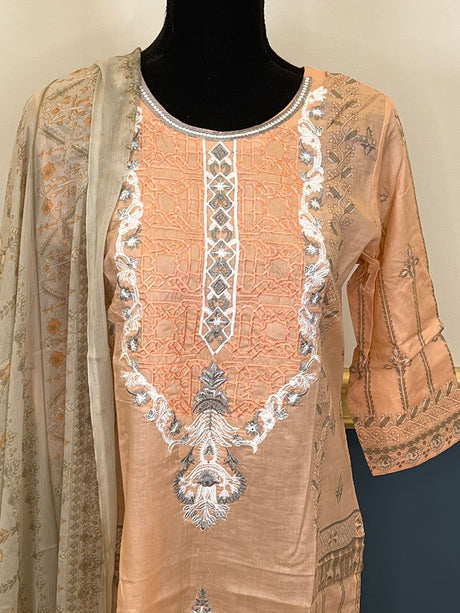 Indian Cotton Stitched Embroidery Suit Ready To Ship