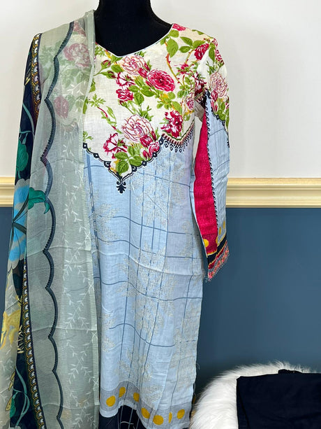 Indian Cotton Stitched Embroidery Suit Ready To Ship