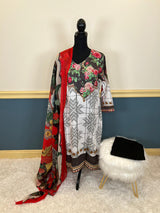 Indian Cotton Stitched Embroidery Suit Ready To Ship