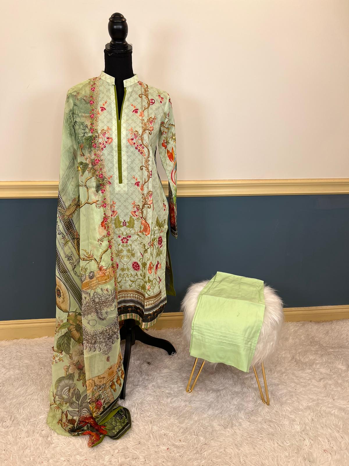 Pakistani Stitched Embroidered luxury lawn Dresses Ready To Ship