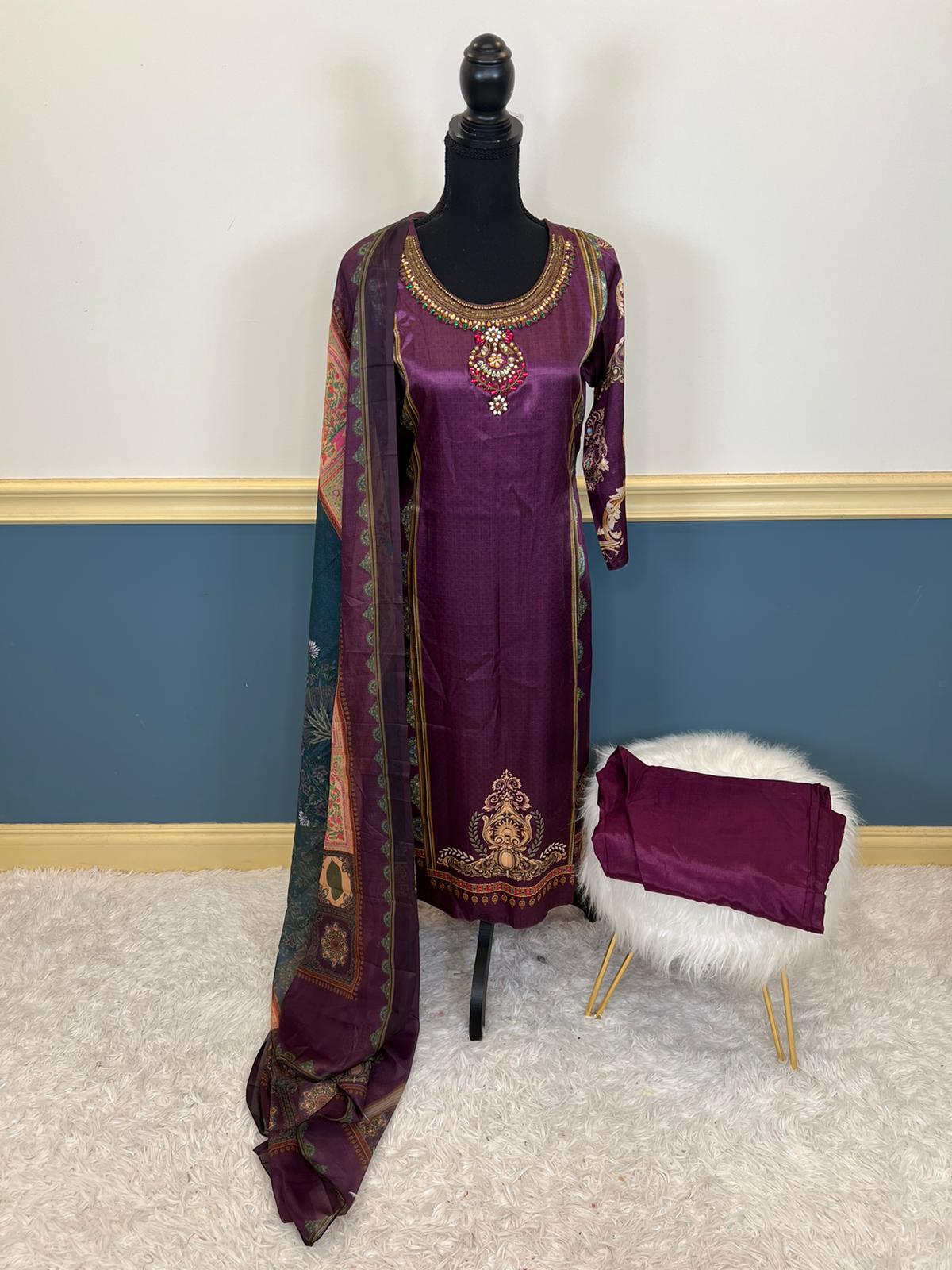 Indian Stitched Embroidered Silk Collection Ready To Ship