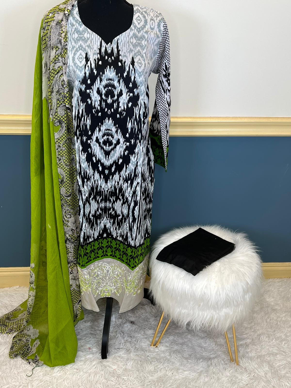 Indian Cotton Stitched Embroidery Suit Ready To Ship