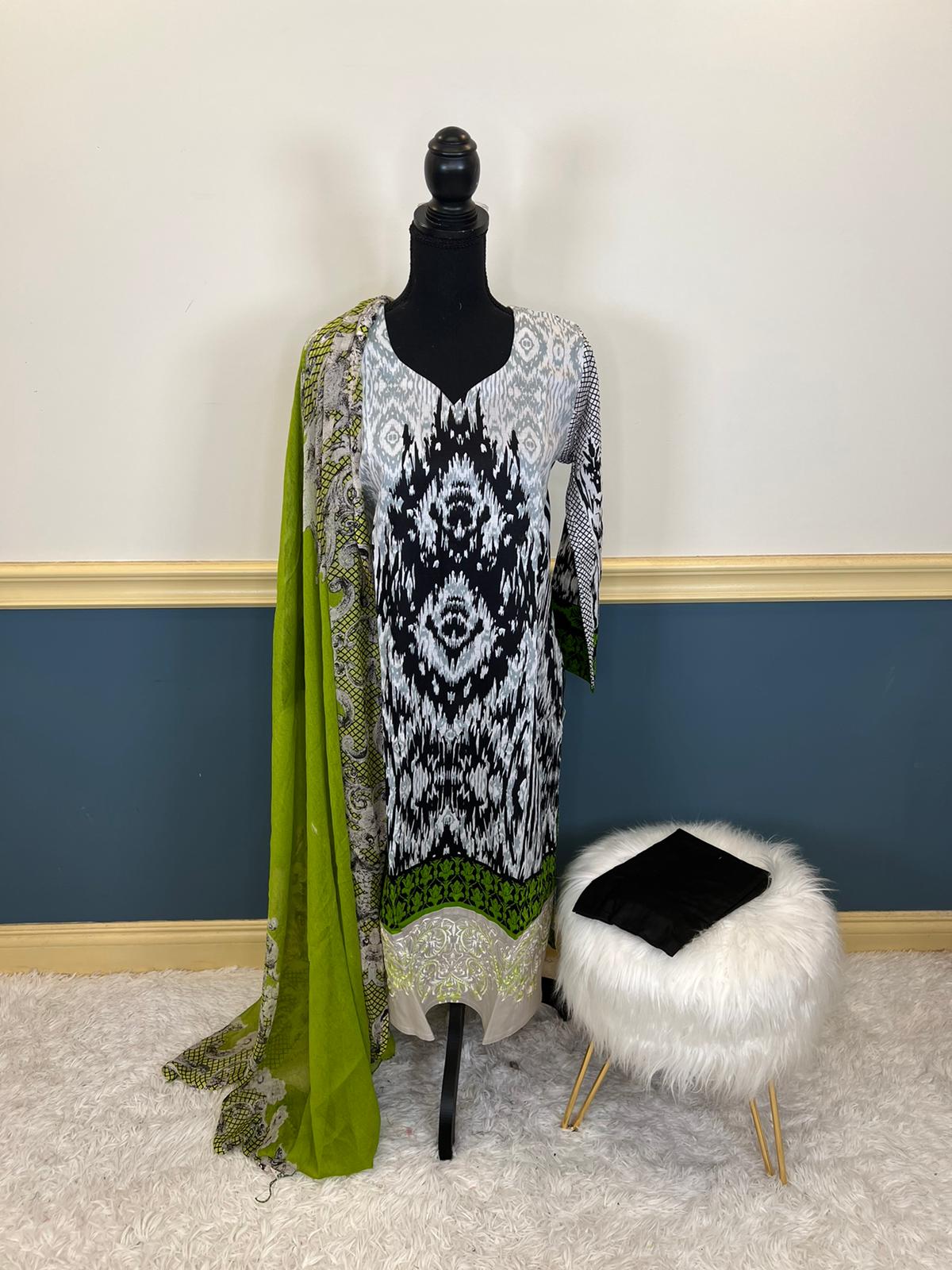 Indian Cotton Stitched Embroidery Suit Ready To Ship