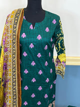 Indian Cotton Stitched Embroidery Suit Ready To Ship