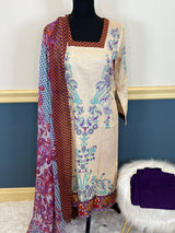 Indian Cotton Stitched Embroidery Suit Ready To Ship