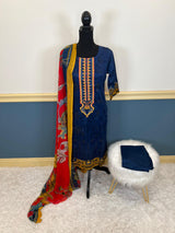 Indian Cotton Stitched Embroidery Suit Ready To Ship